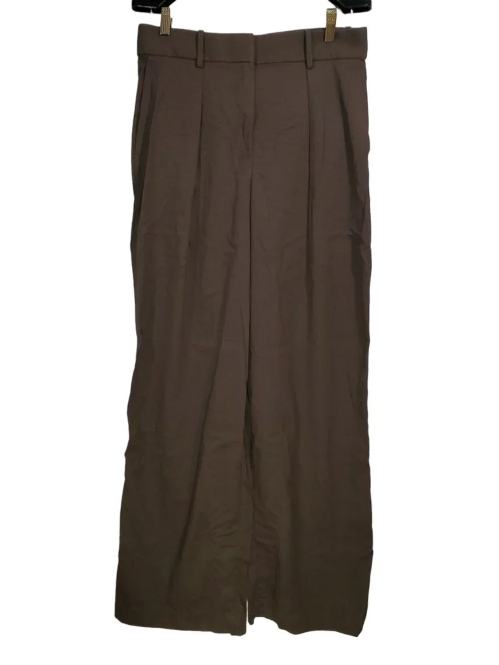Lululemon Pleat-Front High-Rise Trouser Pants Women's 12 Espresso Brown Wide Leg - Picture 2 of 8